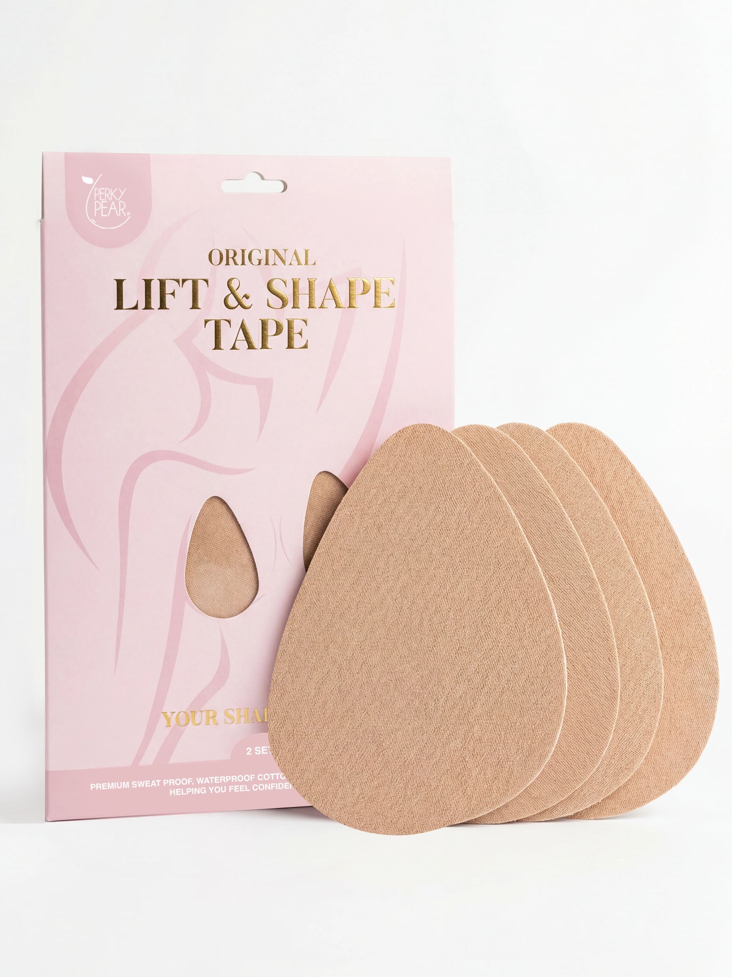 5 x Original Lift & Shape Boob Tape By Perky Pear® BEIGE (Size F-G)