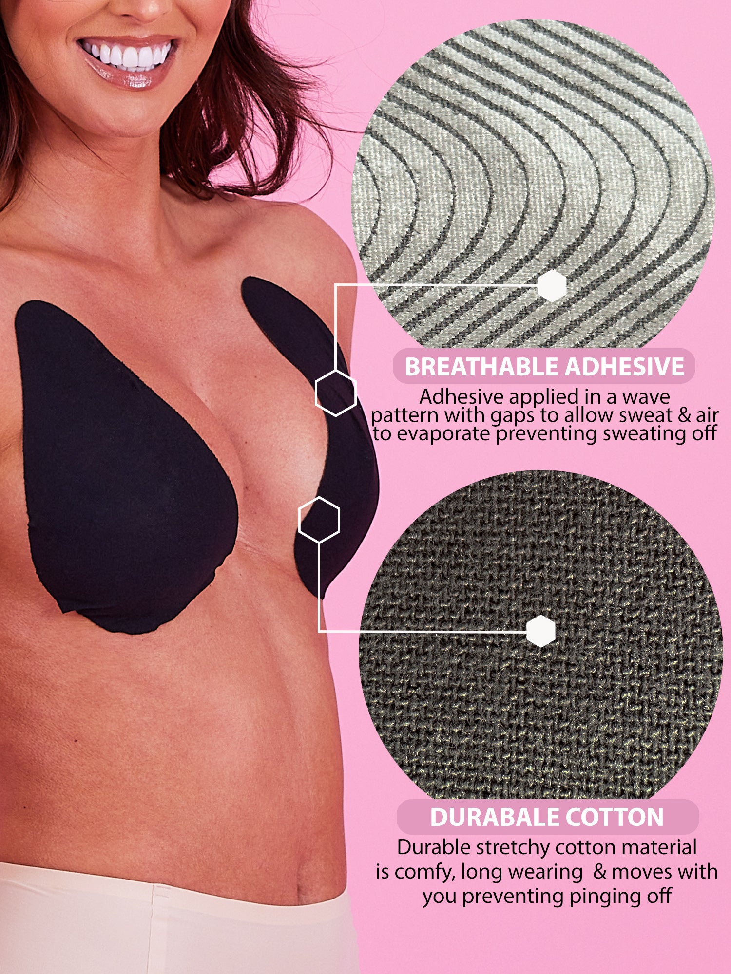 Original Lift & Shape Boob Tape BLACK-A-H cups