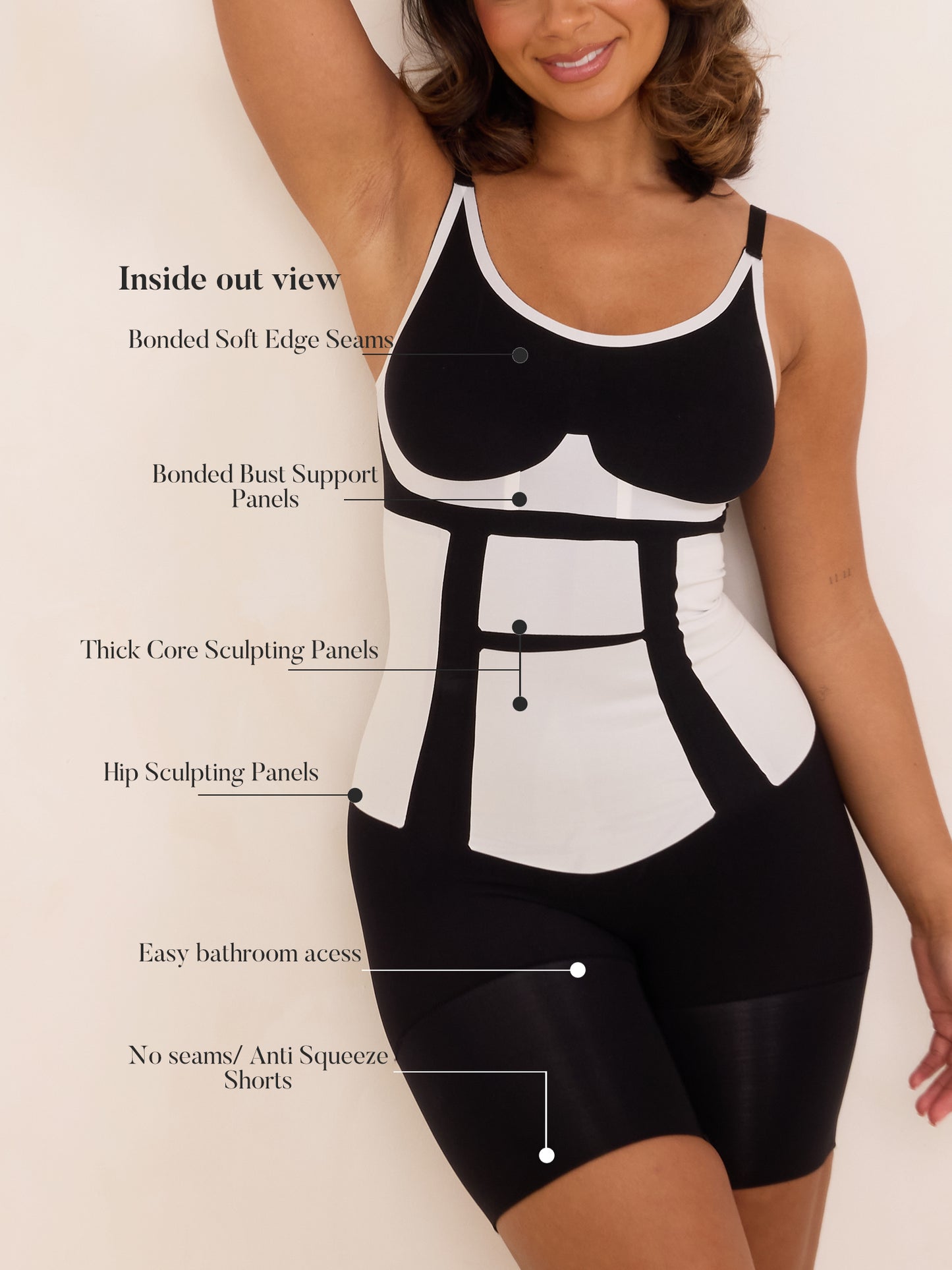 360Sculpt™ Bust Support Body Suit-BLACK