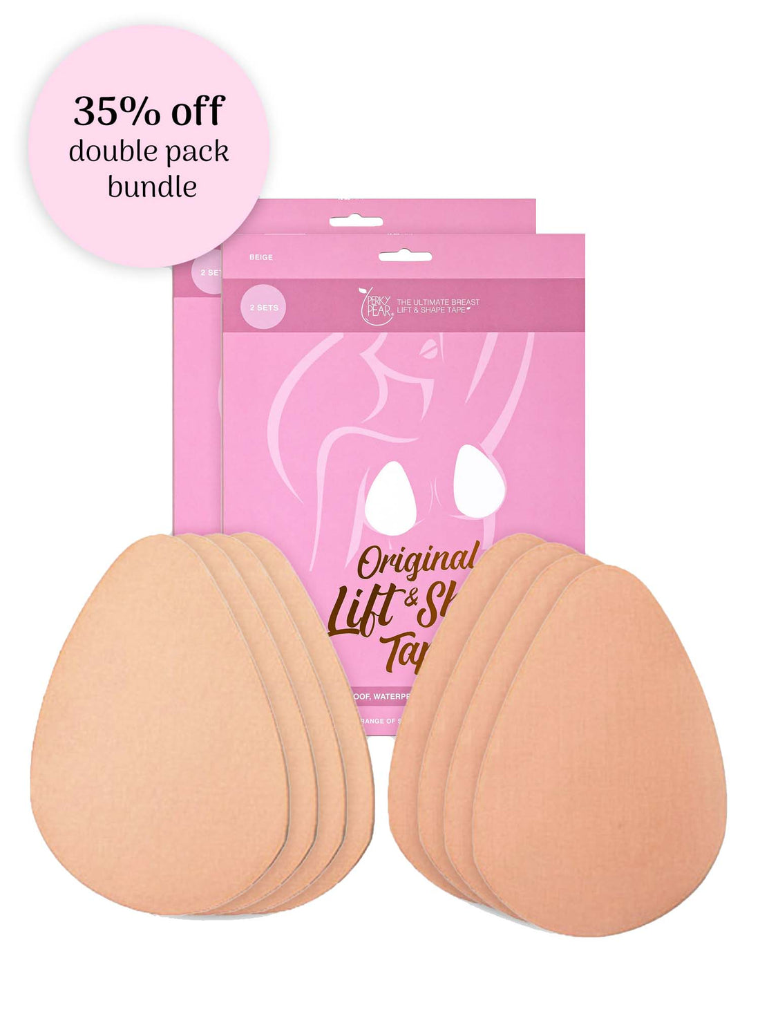 Original Lift &amp; Shape Tape-Double Pack Savings Bundle-BEIGE (4 PAIRS)