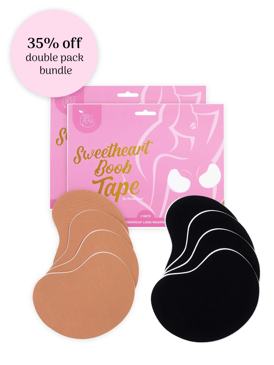 Sweetheart Strapless Boob Tape-Double Pack Bundle-BEIGE & BLACK
