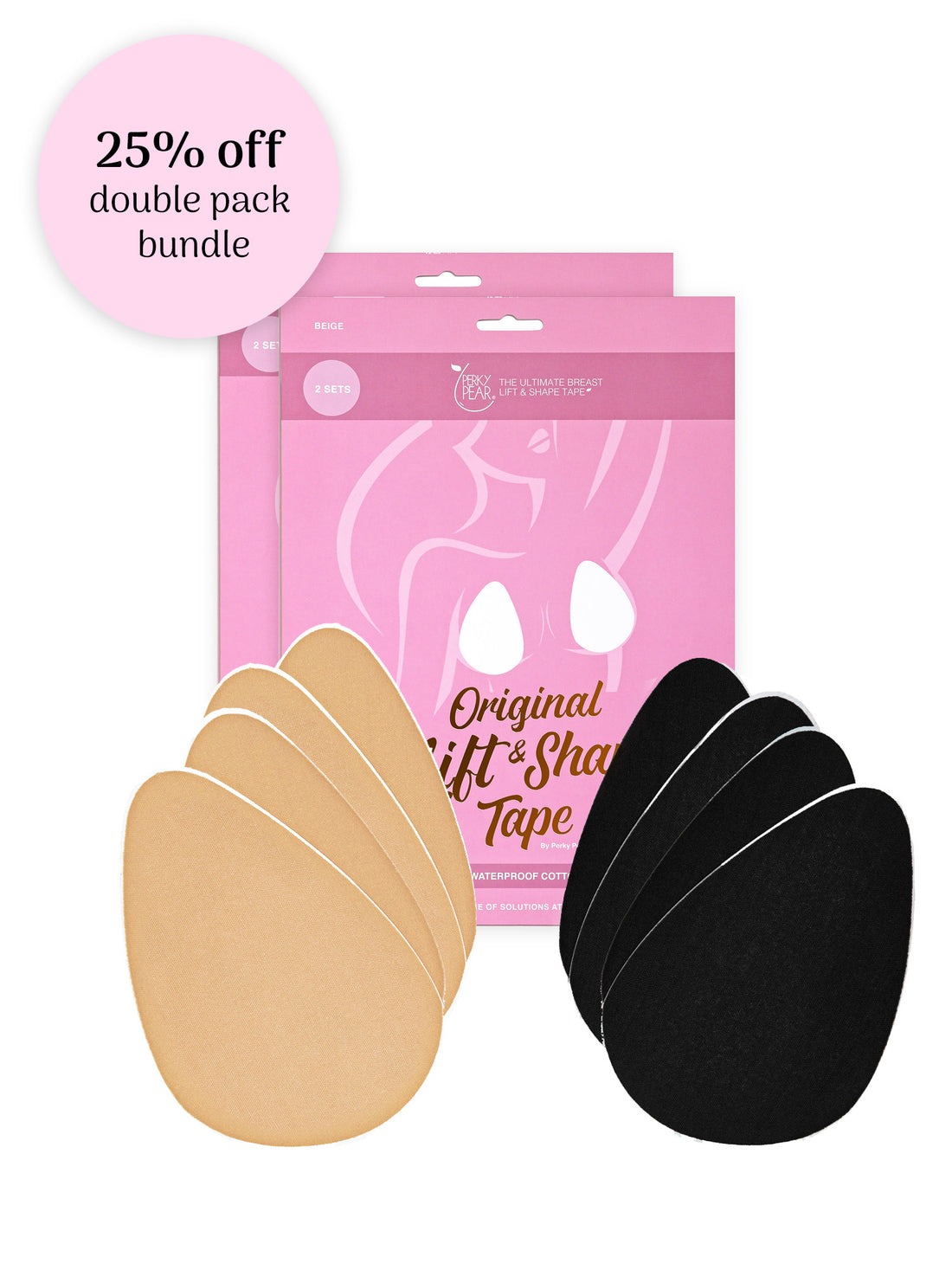 Original Lift &amp; Shape Tape-Double Pack Bundle-Beige &amp; Black