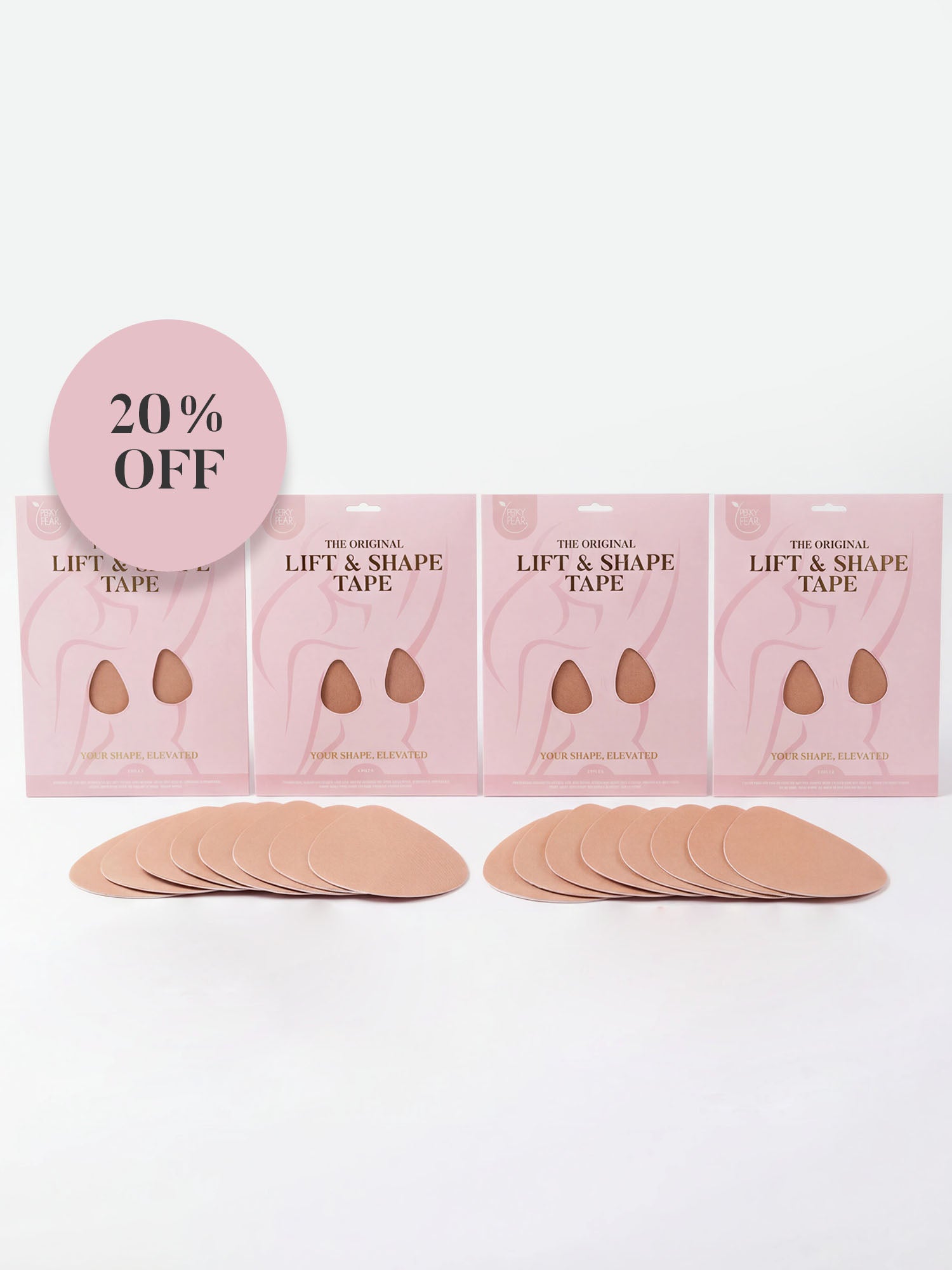 Original Lift & Shape Pear® Tape-QUAD Pack Savings Bundle-BEIGE (8 PAIRS)