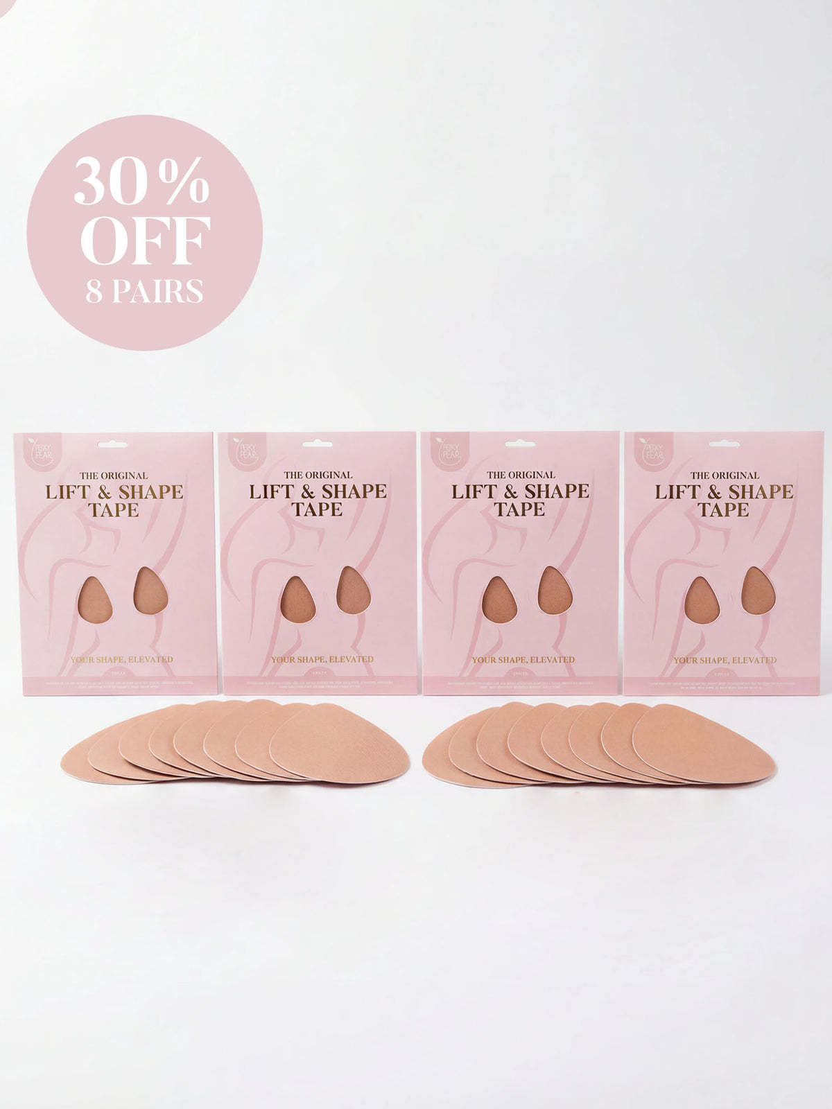Original Lift & Shape Pear® Tape-QUAD Pack Savings Bundle-BEIGE (8 PAIRS)
