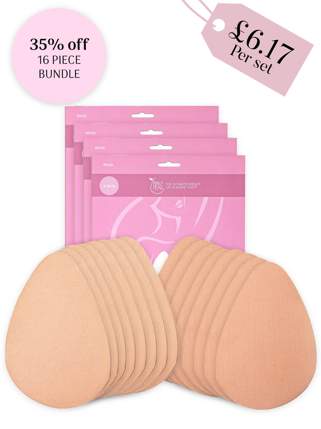 Original Lift & Shape Pear® Tape-QUAD Pack Savings Bundle-BEIGE (8 PAIRS)