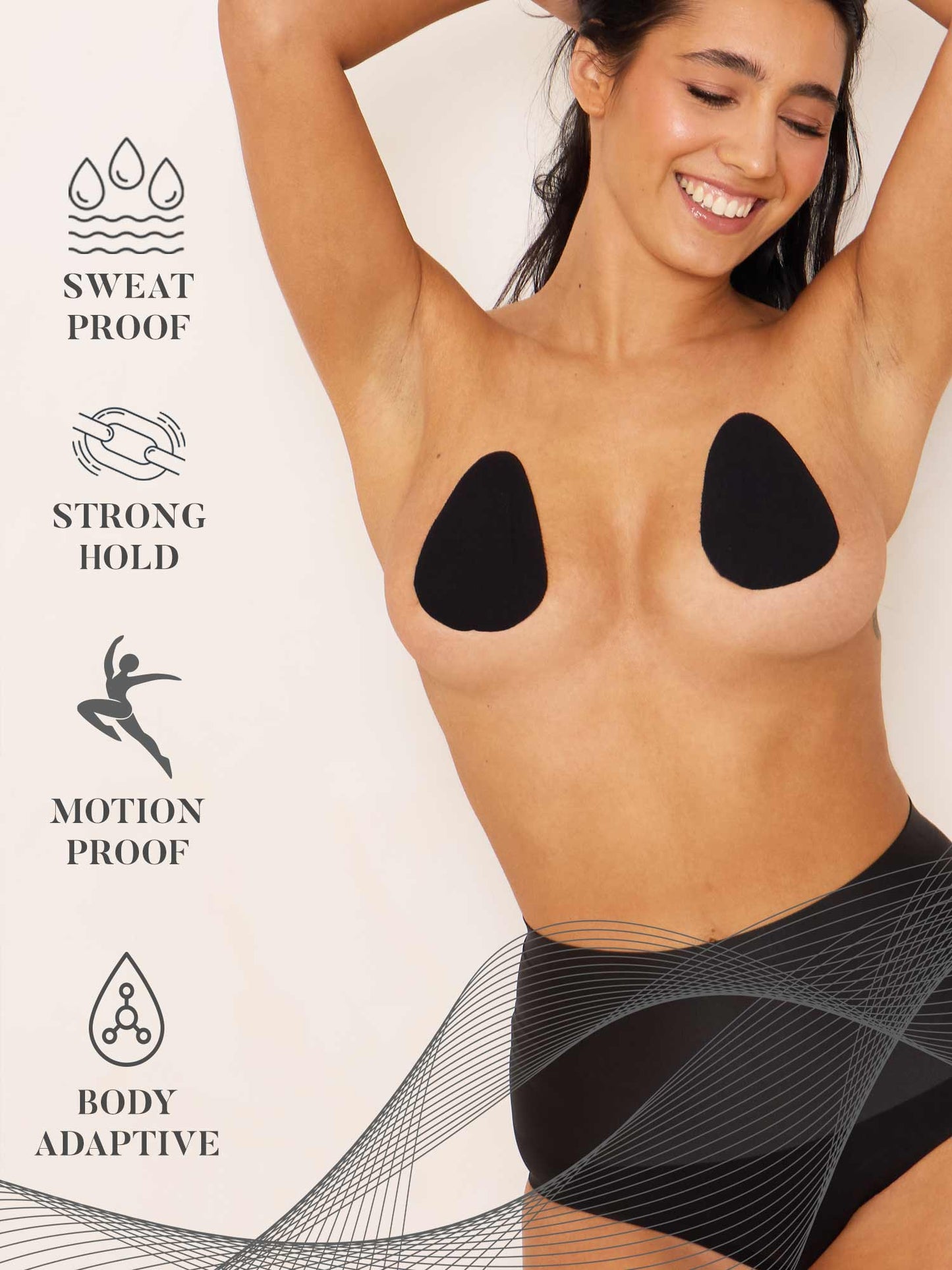 Mini Lifts Boob Tape-BLACK-A-D Cups