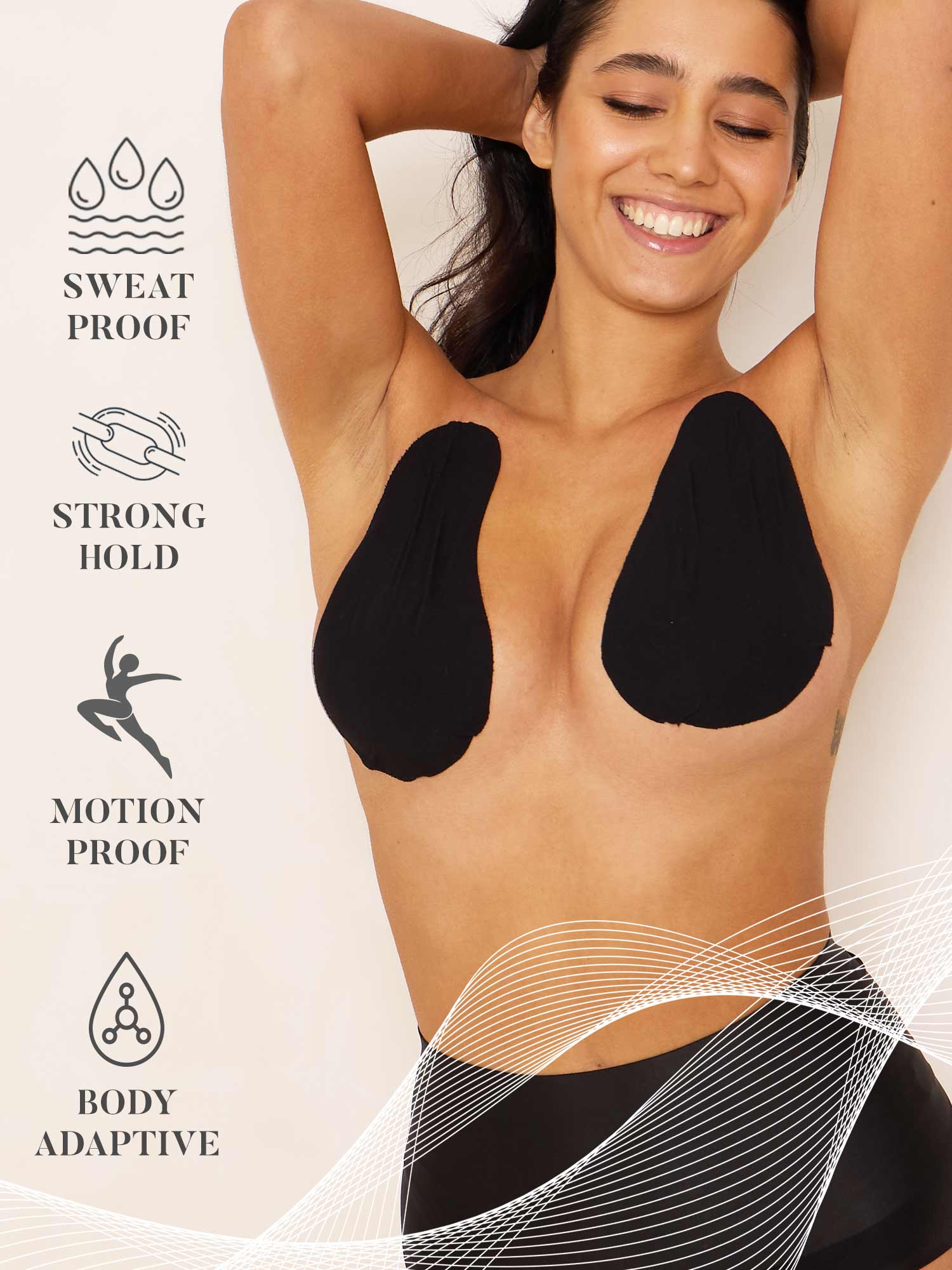 Original Lift &amp; Shape Boob Tape BLACK-A-H cups